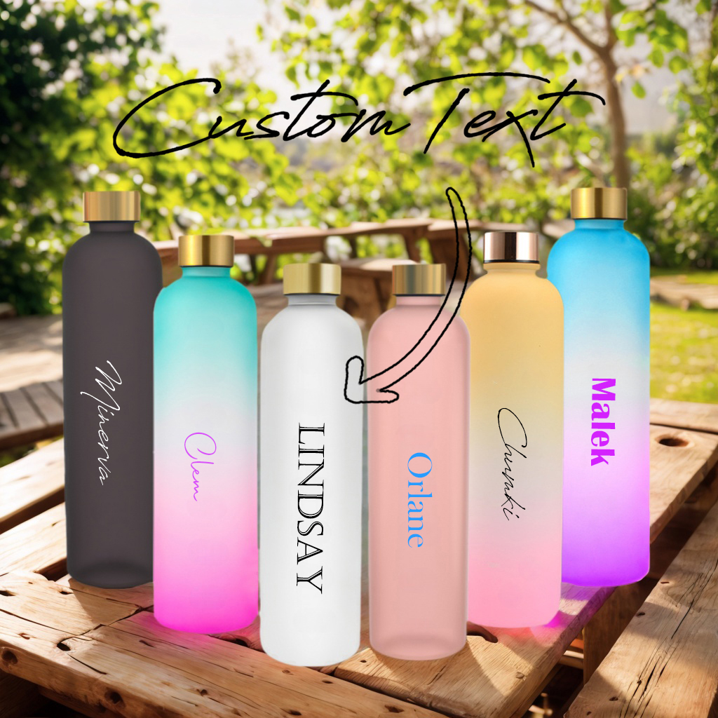 Name Sports Equipment - Custom Name Gradient Water Bottle Matte