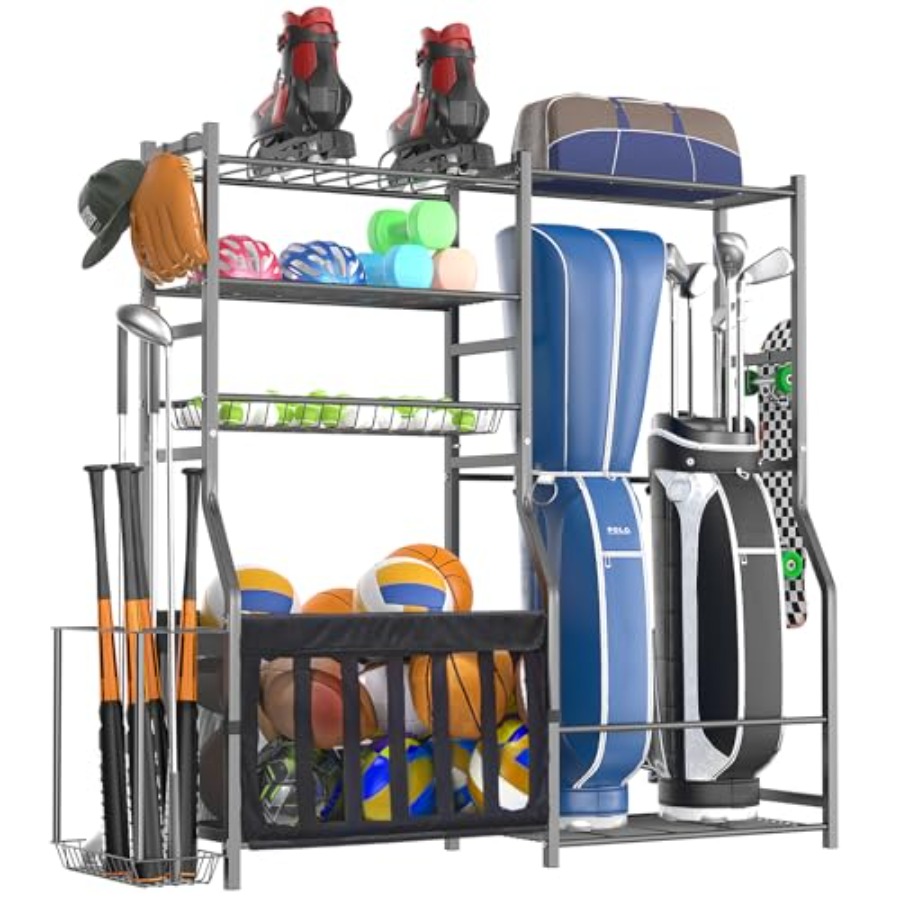 Sports Equipment Bat - Heavy Duty Garage Sports Equipment Organizer,