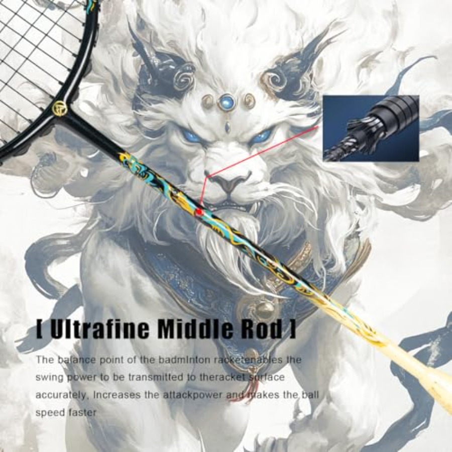Lion Dance Chinese Style 6U G5 - đánh giá và giá Badminton Racket Carbon