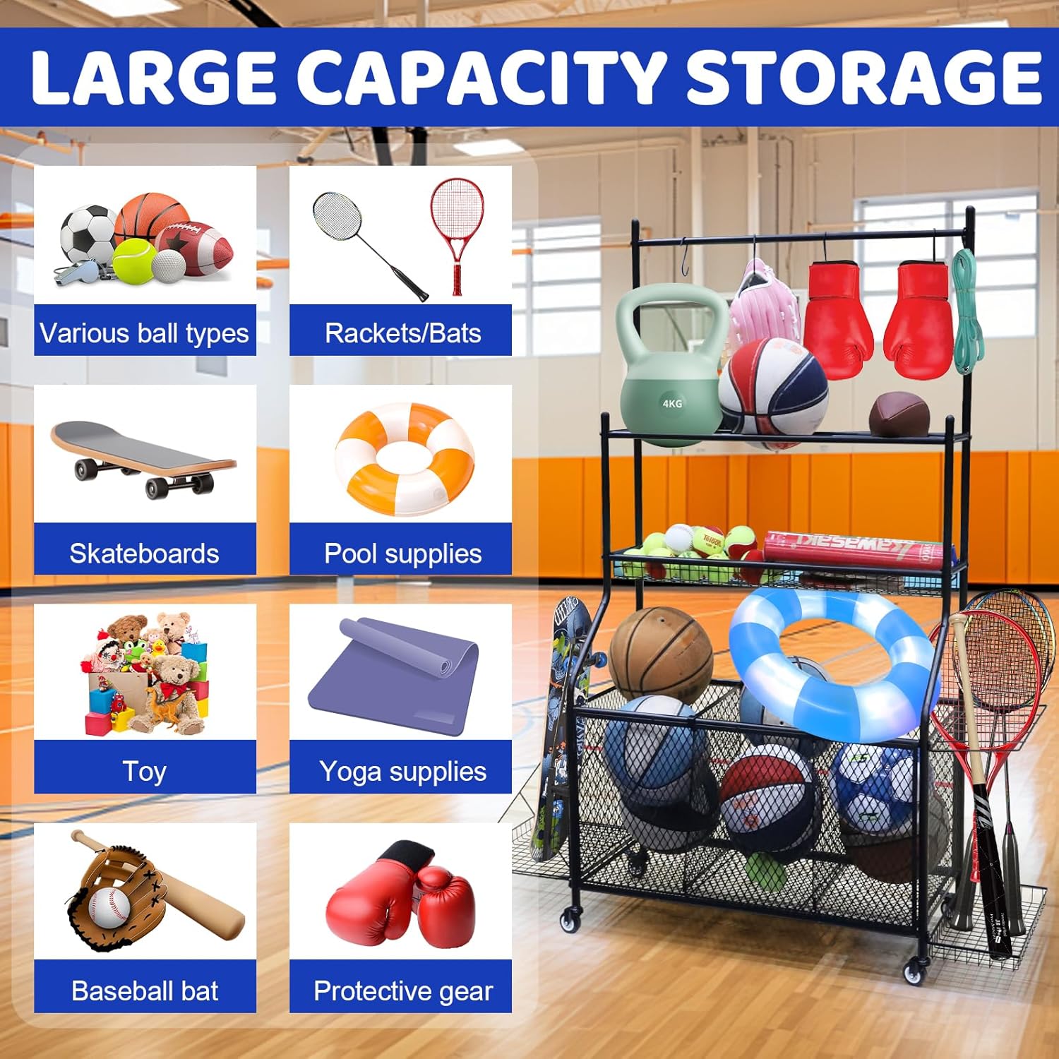Sports Equipment Organizer,Lar - đánh giá và giá Sports Equipment Bat