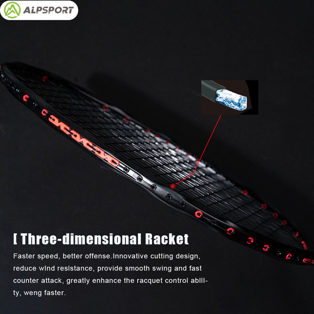 Alpsport MH-V5 5U 75g Wave Leg - đánh giá và giá Badminton Racket Carbon